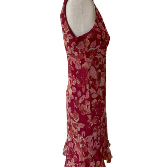 City Triangles vintage 90s Y2K pink red floral fairy midi dress pull over lined - Picture 6 of 9